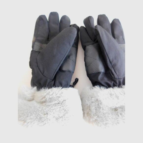 Surell Womens Black Faux Fur Trim Gloves Size Small New - Picture 3 of 7